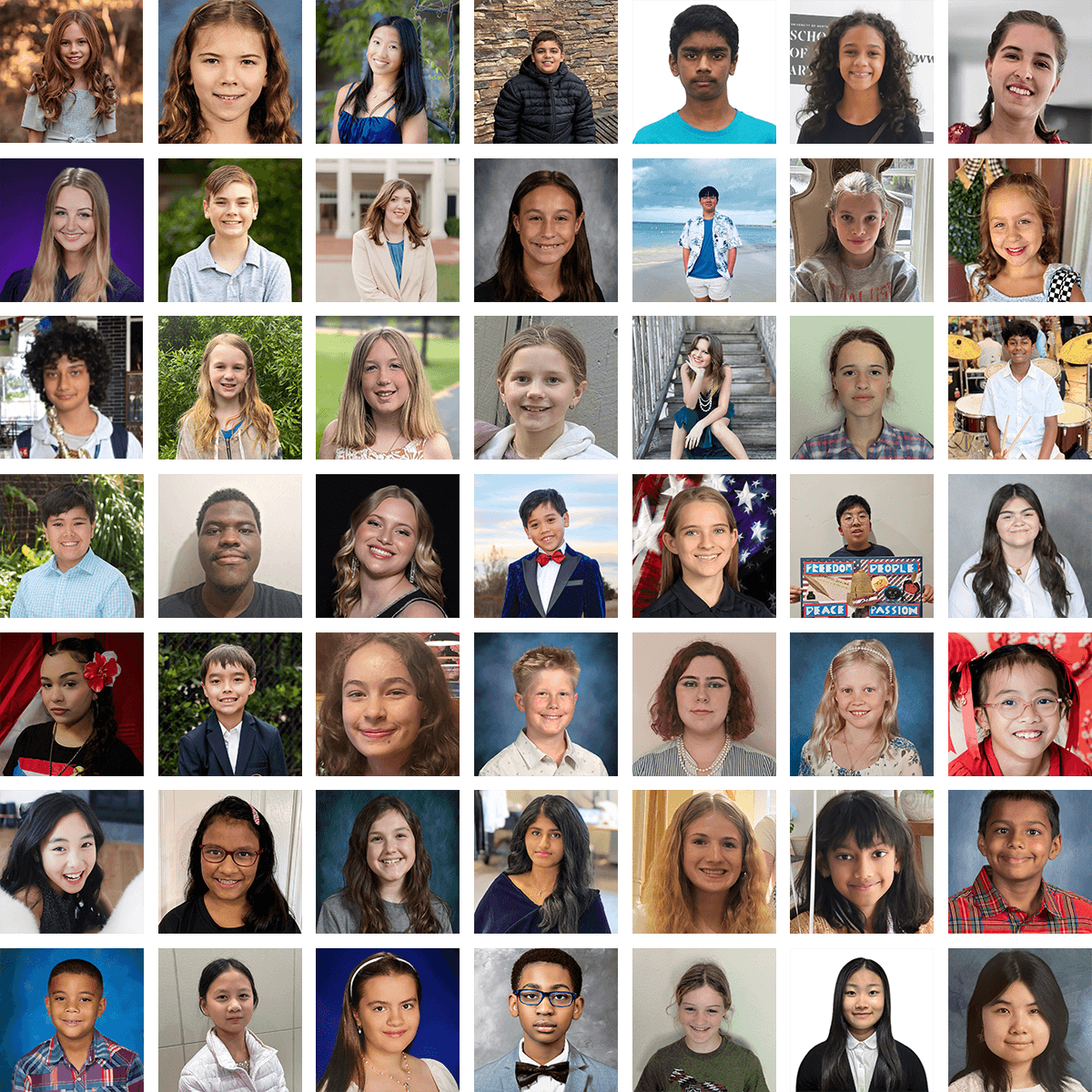 Photos of winners from the second year of the America's Field Trip contest